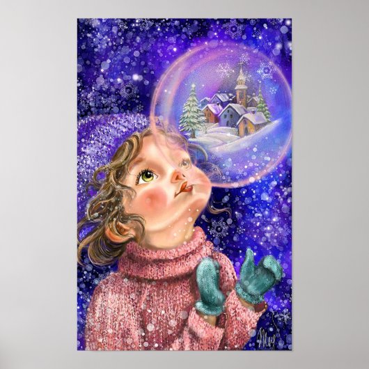 Süßes Träumendes Mädchen Poster (Vorne)
