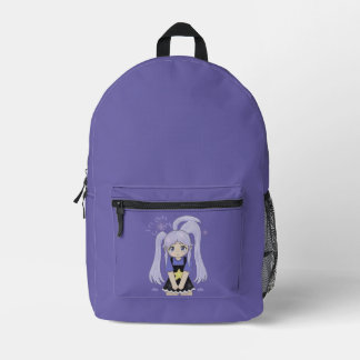Süßes trauriges Mädchen, Handgezeichnete Illustrat Bedruckter Rucksack