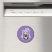 Süßes trauriges Mädchen, Handgezeichnete Illustrat Magnet (In Situ (Geschirrspüler))