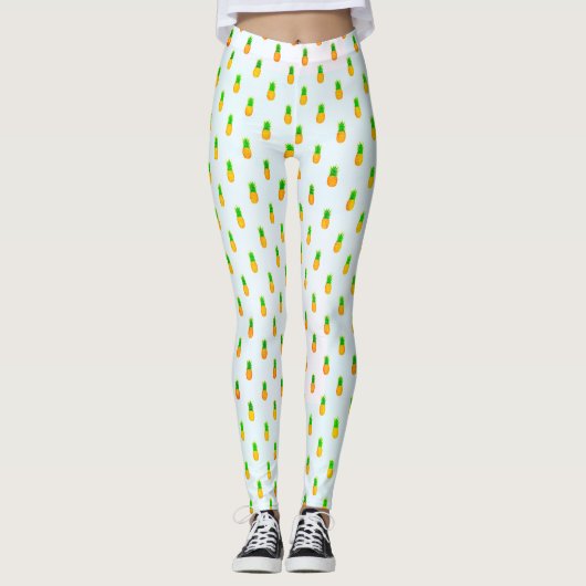 Süßes tropisches Ananas-Muster Leggings (Vorderseite)