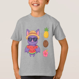 Süßes tropisches Fledermaus-Wassermelonen-Strand-T T-Shirt