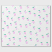 Süßes tropisches rosa Ananas-Muster Geschenkpapier (Flach)