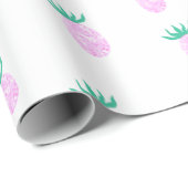 Süßes tropisches rosa Ananas-Muster Geschenkpapier (Rolleneckpunkt)