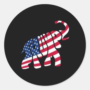 Süßes Trump-Geschenk Stolz Amerikanische Flagge El Runder Aufkleber