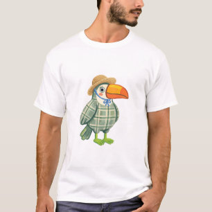 Süßes Tukane-T-Shirt – Strohhut & Tartan-Folk-Art T-Shirt