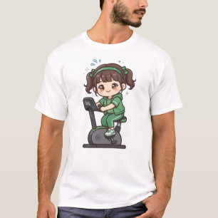Süßes Turnhalle Mädchen Fahrrad-Shirt Kawaii Wor T-Shirt
