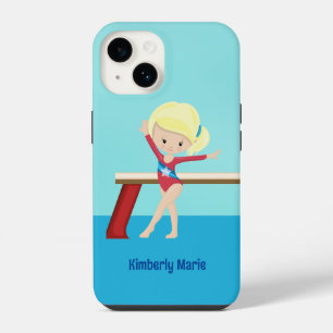 Süßes Turnmädchen Personalisierte blonde Turnerin iPhone 14 Hülle