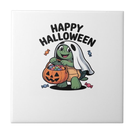 Süßes Turtle-Geist-Kostüm � Adorables Halloween-Tr Fliese (Vorderseite)