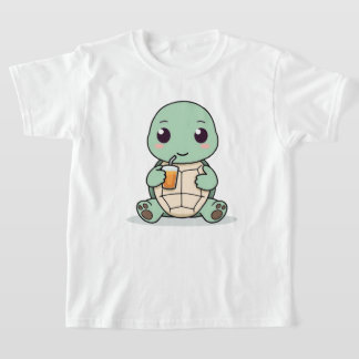 Süßes Turtle-Kinder-T-Shirt mit Kawaii-Tierdesign T-Shirt