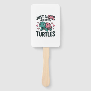 Süßes Turtle-Liebhaber-Mädchen Vintage-Gravur-Shir Fächer