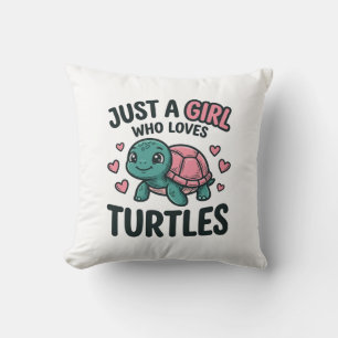 Süßes Turtle-Liebhaber-Mädchen Vintage-Gravur-Shir Kissen