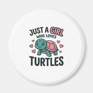 Süßes Turtle-Liebhaber-Mädchen Vintage-Gravur-Shir Magnet