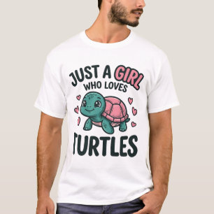 Süßes Turtle-Liebhaber-Mädchen Vintage-Gravur-Shir T-Shirt