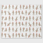 Süßes u. albernes Socken-Affe-Weiß Geschenkpapier (Flach)