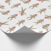 Süßes u. albernes Socken-Affe-Weiß Geschenkpapier (Ecke)