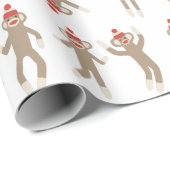 Süßes u. albernes Socken-Affe-Weiß Geschenkpapier (Rolleneckpunkt)