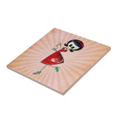 Süßes u. beängstigendes Skeleton Mädchen Fliese (Seite)