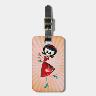 Süßes u. beängstigendes Skeleton Mädchen Gepäckanhänger
