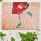 Süßes u. beängstigendes Skeleton Mädchen Küchentuch (Gefaltet)