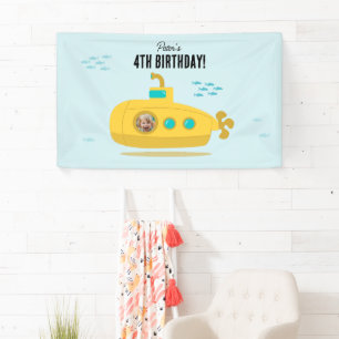 Süßes U-Boot Tiefsee Geburtstag Kinder Foto Banner