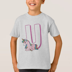 Süßes U für Einhorn - Kinder Englisch ABCD Alphabe T-Shirt