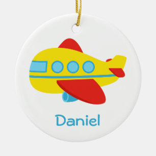 Süßes und buntes Passagierflugzeug Keramik Ornament