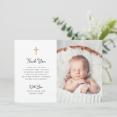Süßes und Einfaches | Foto-Taufe Dankeskarte (Stehend Vorderseite)