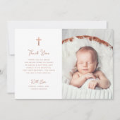 Süßes und Einfaches | Foto Taufe Rose Gold Dankeskarte (Vorderseite)