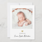 Süßes und einfaches Foto und Goldenes Herz | Gebur Ankündigung (Vorderseite)