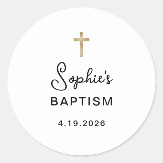 Süßes und Einfaches | Goldkreuz Runder Aufkleber (Vorderseite)