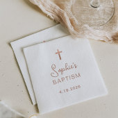 Süßes und Einfaches | Rose Gold Cross Taufen Serviette