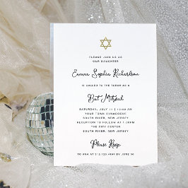 Süßes und einfaches Schwarz-weiß- und Goldbarren M Einladung