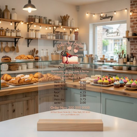 Süßes und elegantes Dessertmenü Acrylschild