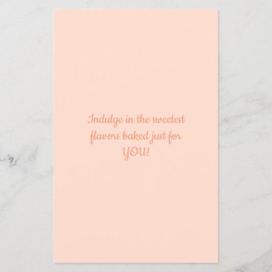 Süßes und elegantes Dessertmenü Flyer (Hinten)