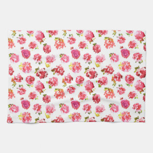 Süßes und elegantes rosa Vintage-Rosenmuster Handtuch