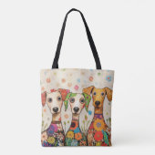 Süßes und farbenfrohes Hundedesign Tasche (Rückseite)