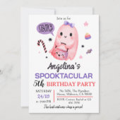 Süßes und leckeres Gespenst Bonbons 5. Geburtstag Einladung (Vorderseite)