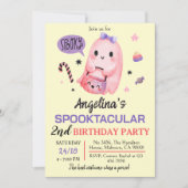 Süßes und leckeres Gespenst Süßigkeiten 2. Geburts Einladung (Vorderseite)