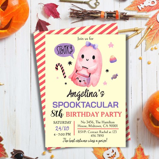Süßes und leckeres Gespenst Süßigkeiten 8. Geburts Einladung