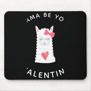 Süßes und lustiges Lama Valentinstag T-Shirt Mousepad