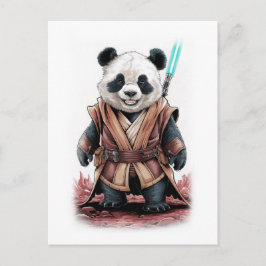 Süßes und lustiges Panda-Design auf Weiß Feiertagspostkarte