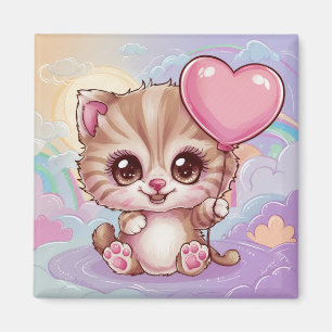 Süßes und Niedliches Rosa Baby Geburtstag Kätzchen Magnet