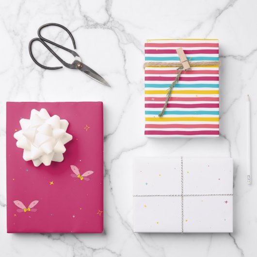 Süßes und rosa Funkelnd Set Geschenkpapier Set (Vorderseite)
