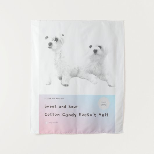 Süßes und saures Cotton Candy schmilzt nicht Wandteppich (Vorderseite)