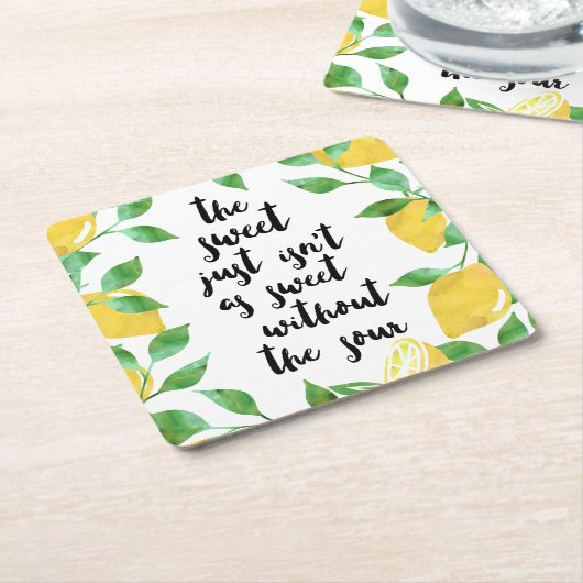 Süßes und Saures Zitat Rechteckiger Pappuntersetzer (angewinkelt)