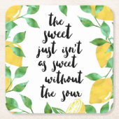 Süßes und Saures Zitat Rechteckiger Pappuntersetzer (Vorderseite)