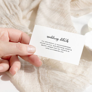 Süßes und Whimsisches   Angaben zur Hochzeit Begleitkarte