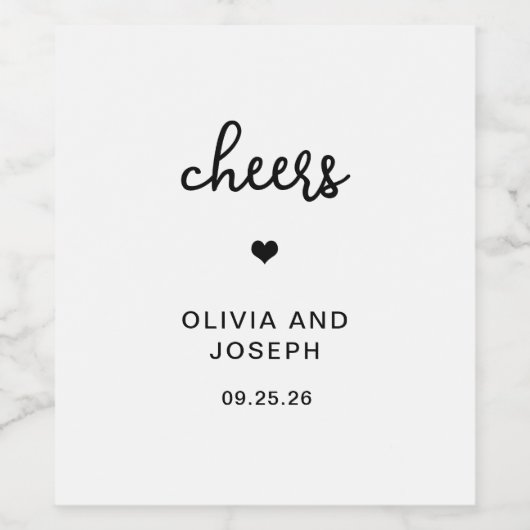 Süßes und Whimsisches | Hochzeitsjubeln Weinetikett (Einzelnes Label)