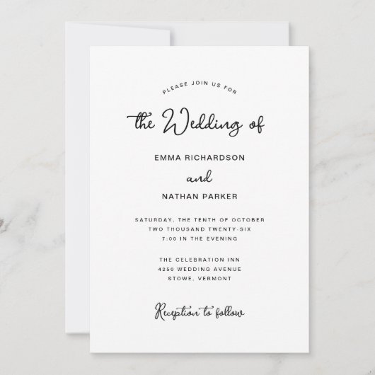 Süßes und Whimsisches | QR Code und UAWG Wedding Einladung (Vorderseite)