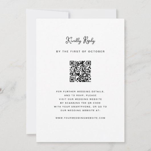 Süßes und Whimsisches | QR Code und UAWG Wedding Einladung (Rückseite)